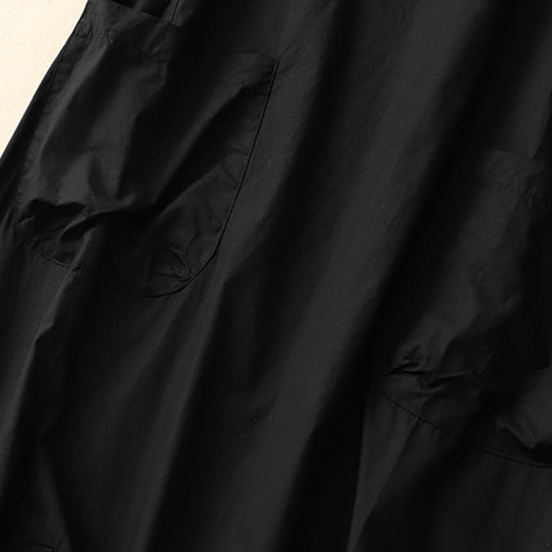 Robe mi-longue d'été à Buddha Stones ras du cou et manches courtes avec poches - image 11