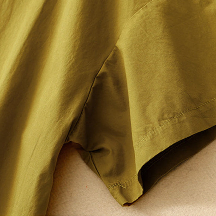 Robe mi-longue d'été à Buddha Stones ras du cou et manches courtes avec poches - image 19