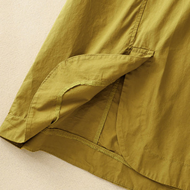 Robe mi-longue d'été à Buddha Stones ras du cou et manches courtes avec poches - image 21