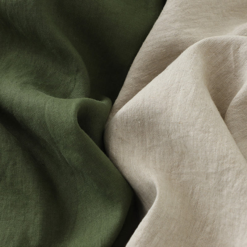 Robe mi-longue décontractée sans manches à col en V et boutons simples, couleur pure, motif Buddha Stones