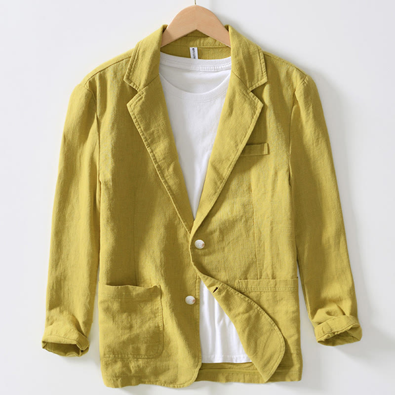 Chemise à manches longues et patte de boutonnage pour homme, motif Buddha Stones , en coton et lin, avec poches - Jaune - US/UK/AU44，EU54 (4XL) - image 21