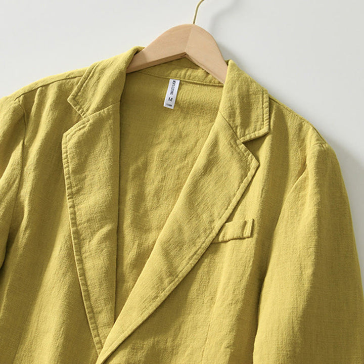 Chemise à manches longues et patte de boutonnage pour homme, motif Buddha Stones , en coton et lin, avec poches - image 23