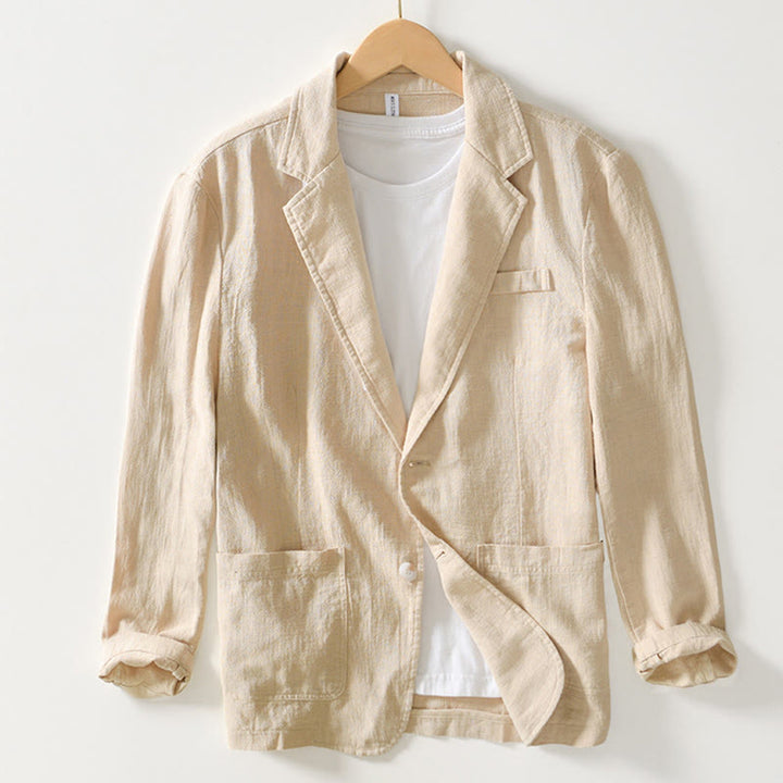 Chemise à manches longues et patte de boutonnage pour homme, motif Buddha Stones , en coton et lin, avec poches - Chiffon au citron - US/UK/AU44，EU54 (4XL) - image 10