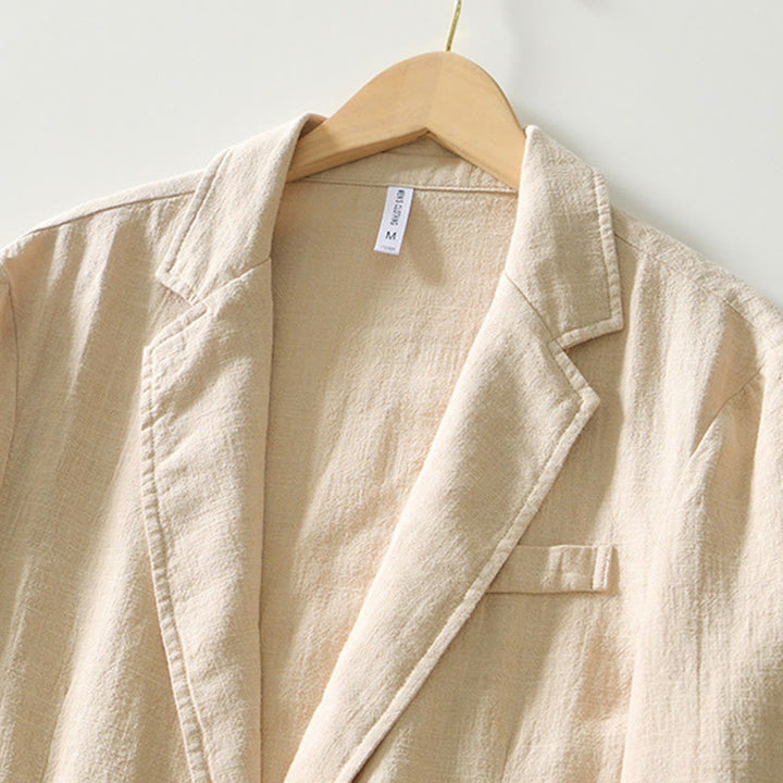 Chemise à manches longues et patte de boutonnage pour homme, motif Buddha Stones , en coton et lin, avec poches - image 11