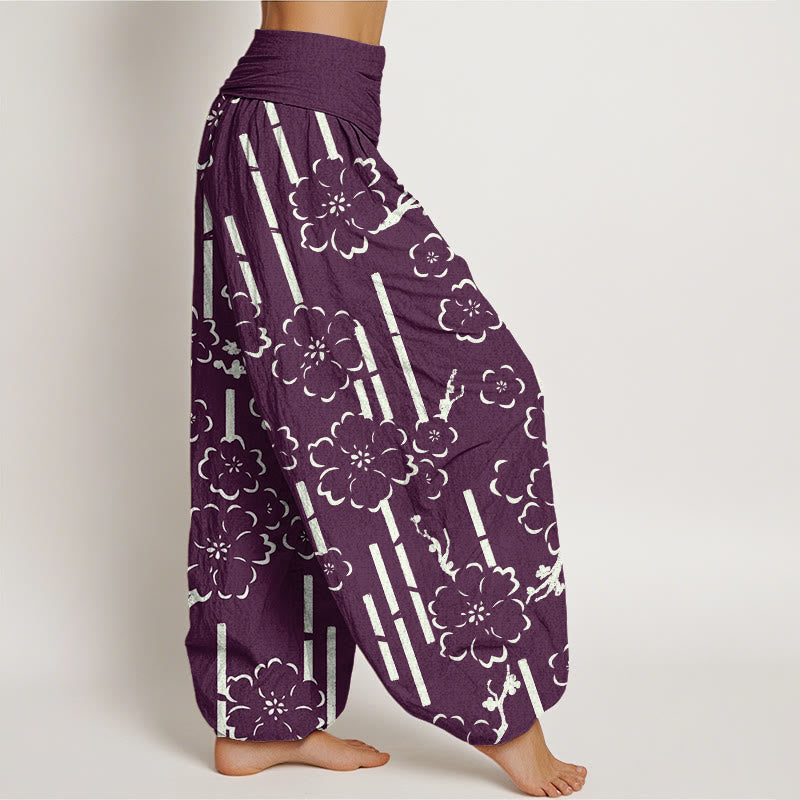 Pantalon sarouel à taille élastique pour femme, motif floral et Buddha Stones - image 10