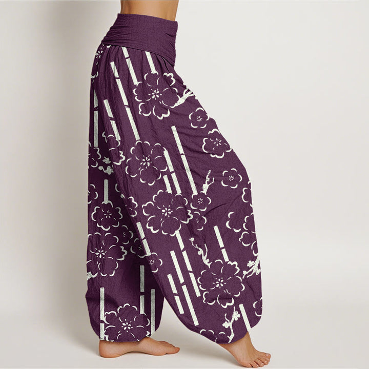 Pantalon sarouel à taille élastique pour femme, motif floral et Buddha Stones - image 10