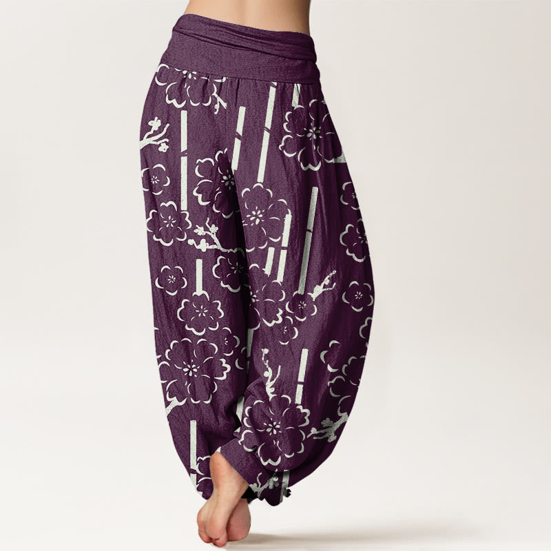 Pantalon sarouel à taille élastique pour femme, motif floral et Buddha Stones - image 9