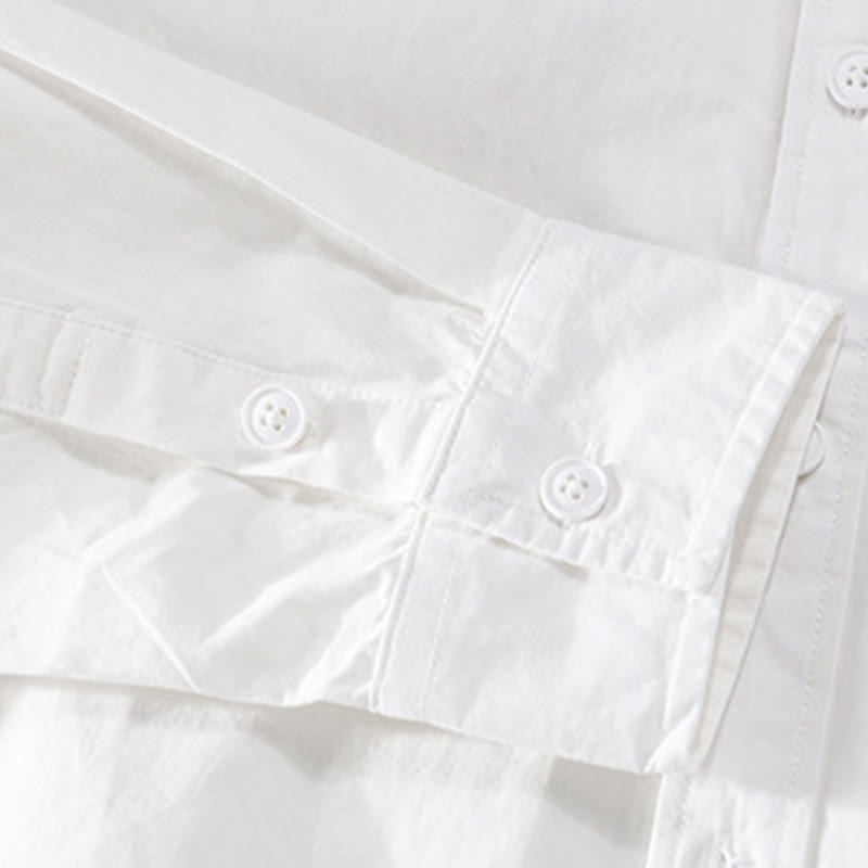 Chemise à manches longues en coton et lin avec poches pour homme, motif patchwork, motif Buddha Stones Spring Daily Line - image 12