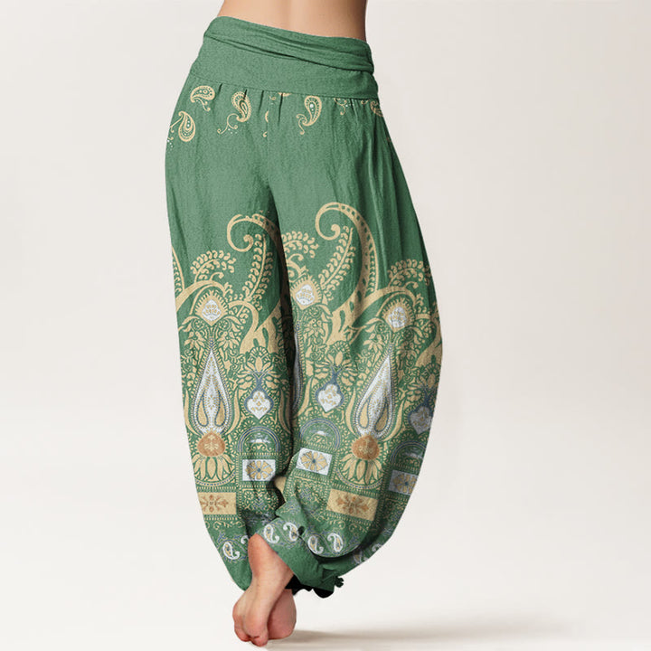 Pantalon sarouel à taille élastique pour femme avec motif floral cachemire Buddha Stones - image 6