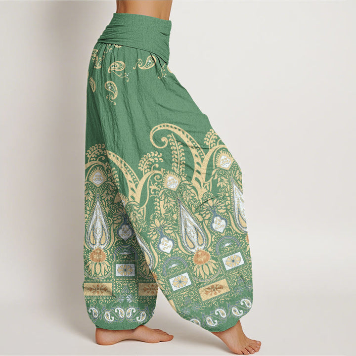 Pantalon sarouel à taille élastique pour femme avec motif floral cachemire Buddha Stones - image 7