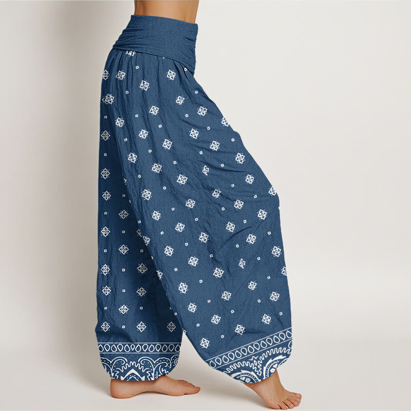 Pantalon sarouel à taille élastique pour femme, motif géométrique cachemire et Buddha Stones - image 7