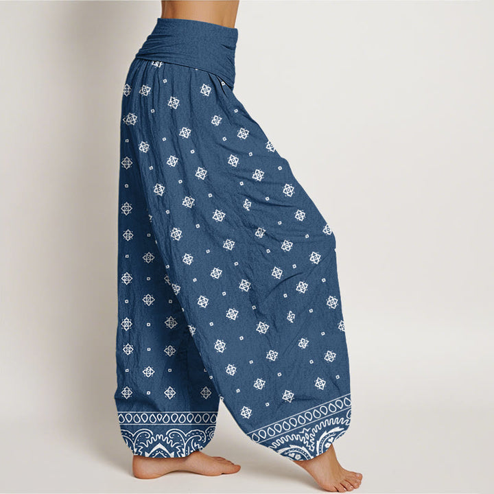 Pantalon sarouel à taille élastique pour femme, motif géométrique cachemire et Buddha Stones - image 7