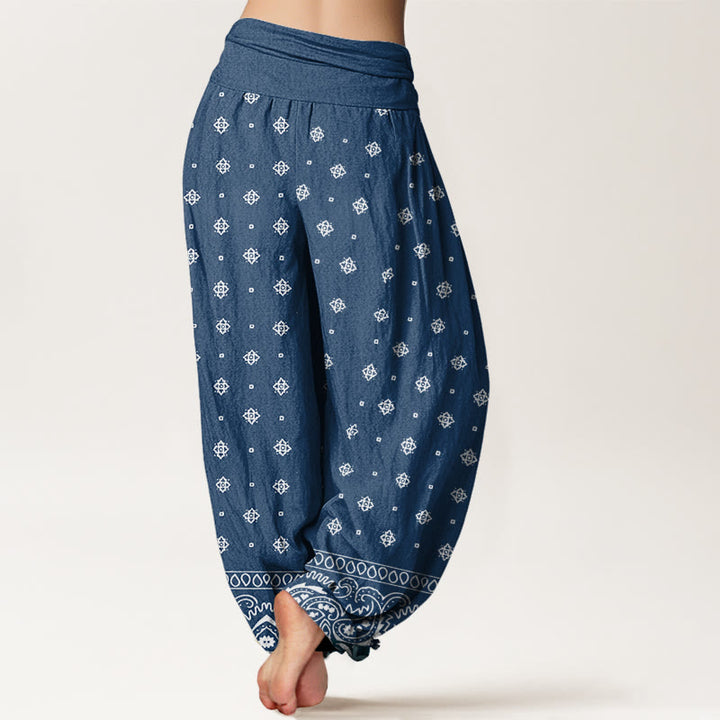 Pantalon sarouel à taille élastique pour femme, motif géométrique cachemire et Buddha Stones - image 6