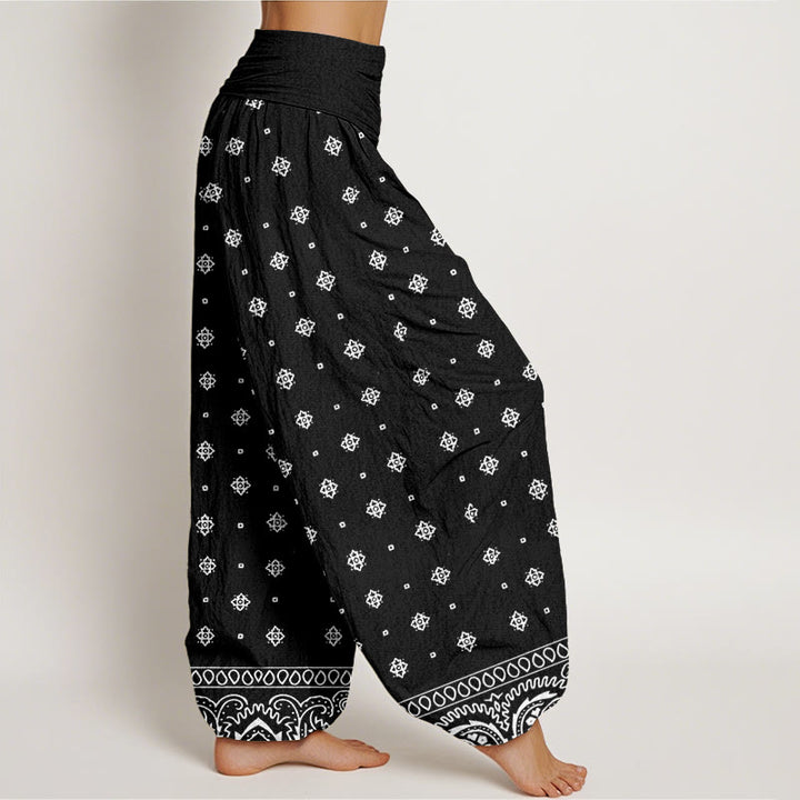 Pantalon sarouel à taille élastique pour femme, motif géométrique cachemire et Buddha Stones - image 10