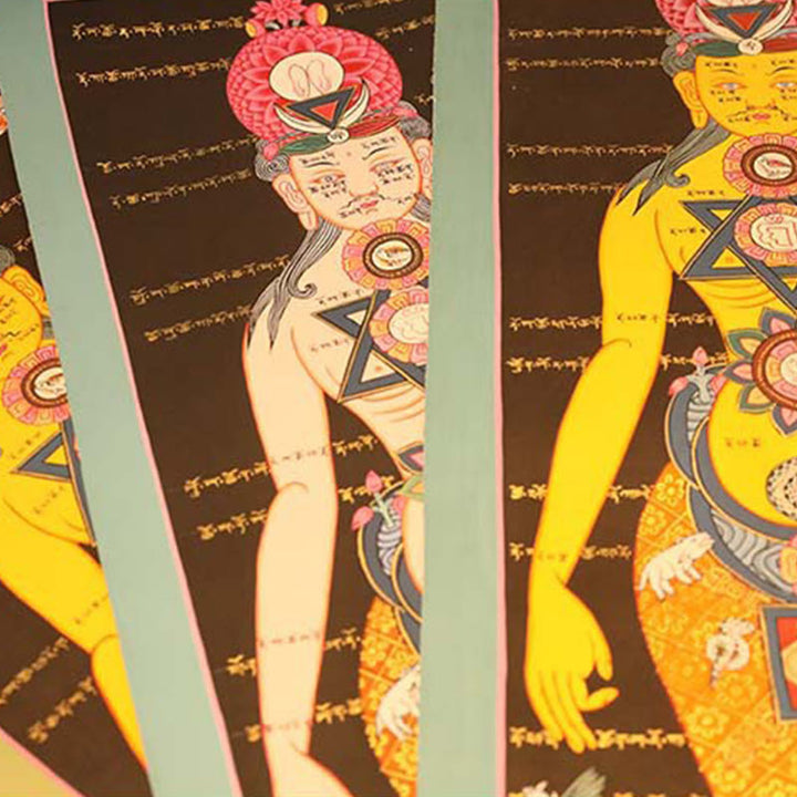 Buddha Stones Peinture Thangka tibétaine Décoration artisanale de guérison (style aléatoire)