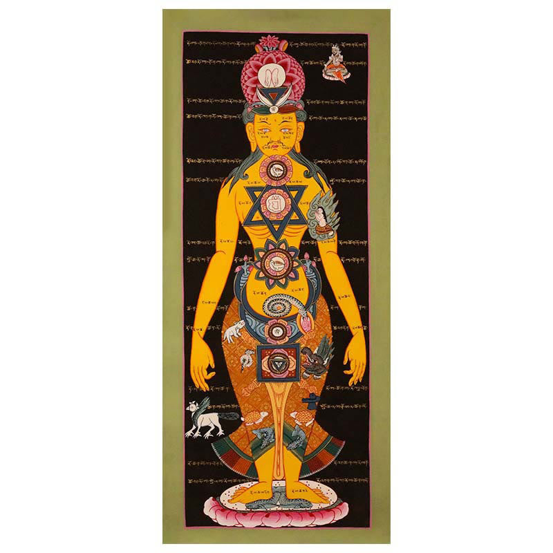 Buddha Stones Peinture Thangka tibétaine Décoration artisanale de guérison (style aléatoire)