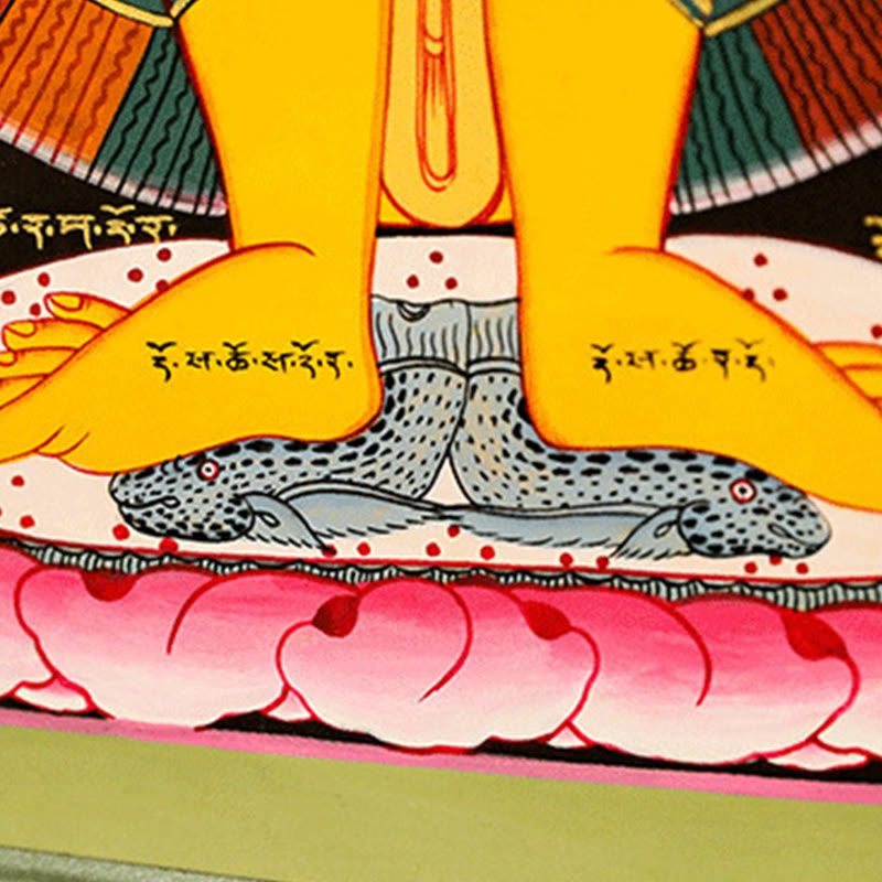Buddha Stones Peinture Thangka tibétaine Décoration artisanale de guérison (style aléatoire)