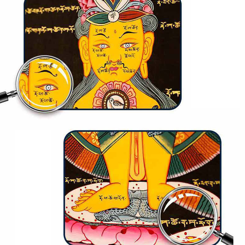 Buddha Stones Peinture Thangka tibétaine Décoration artisanale de guérison (style aléatoire)