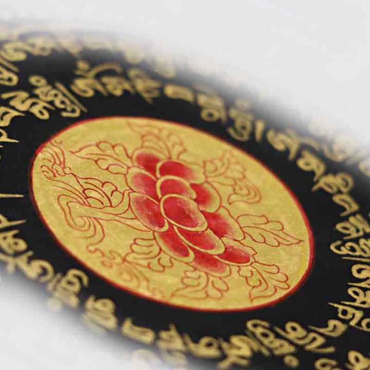 Buddha Stones Peinture Thangka tibétaine Om Mani Padme Hum Écriture Décoration faite à la main (style aléatoire)