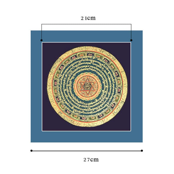 Peinture Thangka tibétaine en Buddha Stones , six mots vrais, écritures, décoration faite à la main, boîte aveugle (style aléatoire)