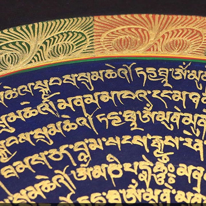 Peinture Thangka tibétaine en Buddha Stones , six mots vrais, écritures, décoration faite à la main, boîte aveugle (style aléatoire)