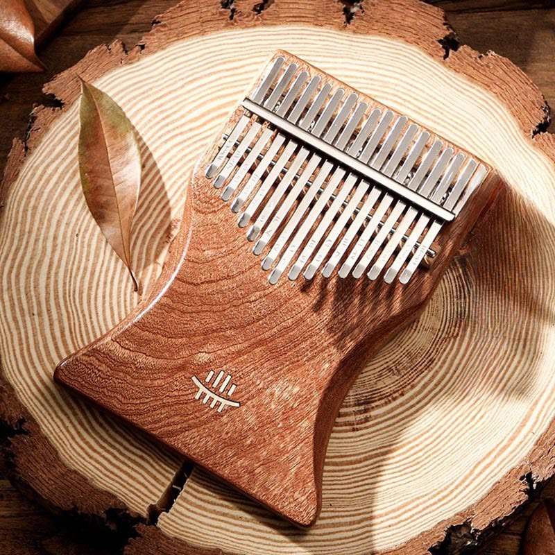 Kalimba 17 touches en bois d' Buddha Stones , d'acacia et de sapelli, piano à pouces portable