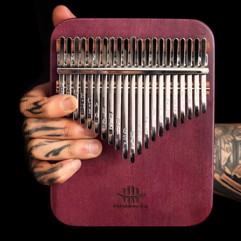 Kalimba 21 touches en bois de Peltogyne, piano à pouces portable en pierre de Buddha Stones