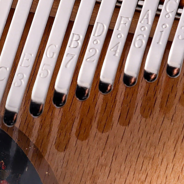 Kalimba 17/21 Buddha Stones en bois de hêtre, piano à pouce portable, planète univers