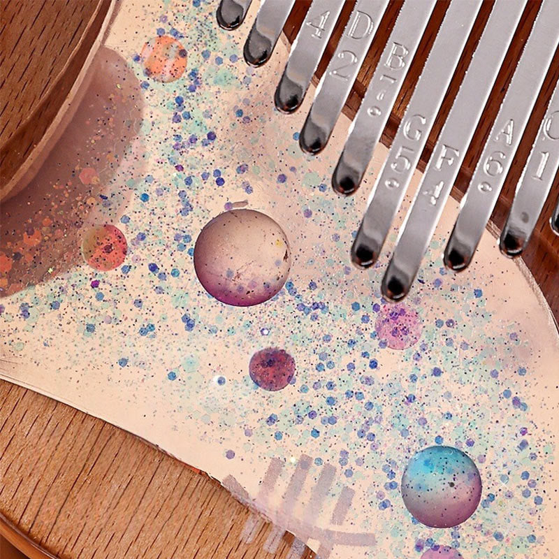 Kalimba 17/21 Buddha Stones en bois de hêtre, piano à pouce portable, planète univers