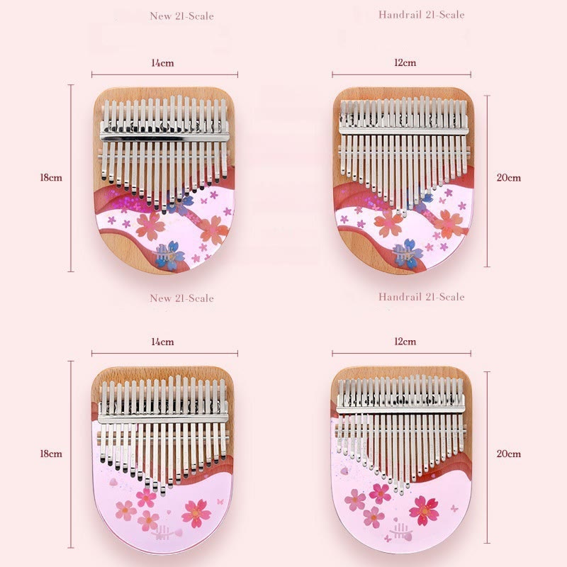 Kalimba 17/21 Buddha Stones en bois de hêtre et cerisier rose, piano à pouces portable