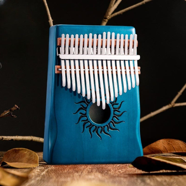 Kalimba 17/21 Buddha Stones en bois d'érable, piano à pouce portable pour débutants, motif soleil