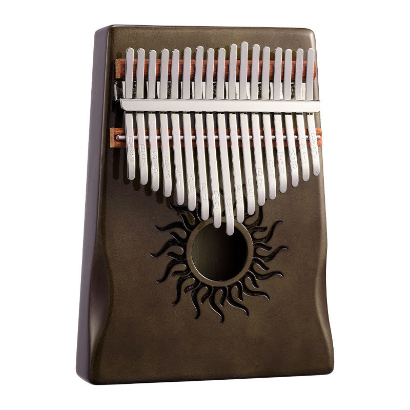 Kalimba 17/21 Buddha Stones en bois d'érable, piano à pouce portable pour débutants, motif soleil