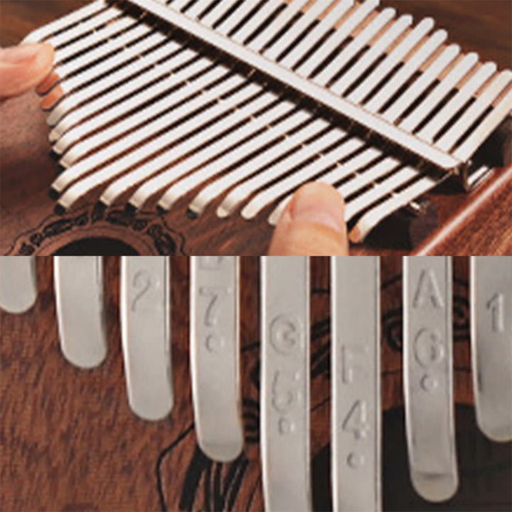 Piano à pouce Kalimba 21 touches Buddha Stones , piano à doigts portable rétro en bois de santal jaune