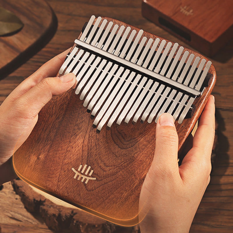 Piano à pouce Kalimba 21 touches Buddha Stones , piano à doigts portable rétro en bois de santal jaune