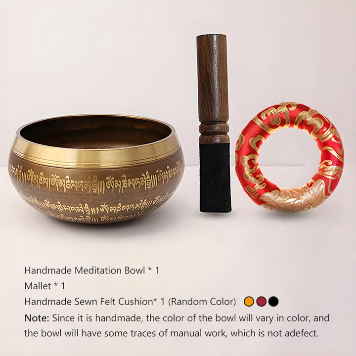 Buddha Stones Bol chantant artisanal orné d'un motif biblique pour la guérison et la méditation - Ensemble de bols sonores - 6,69 po (17 cm) - image 1