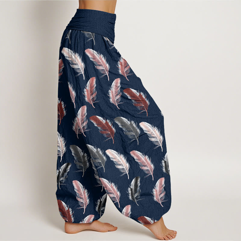 Pantalon sarouel décontracté à taille élastique pour femme, motif fleurs tropicales et feuillage, motif Buddha Stones - image 10