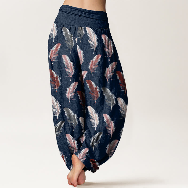 Pantalon sarouel décontracté à taille élastique pour femme, motif fleurs tropicales et feuillage, motif Buddha Stones - image 9