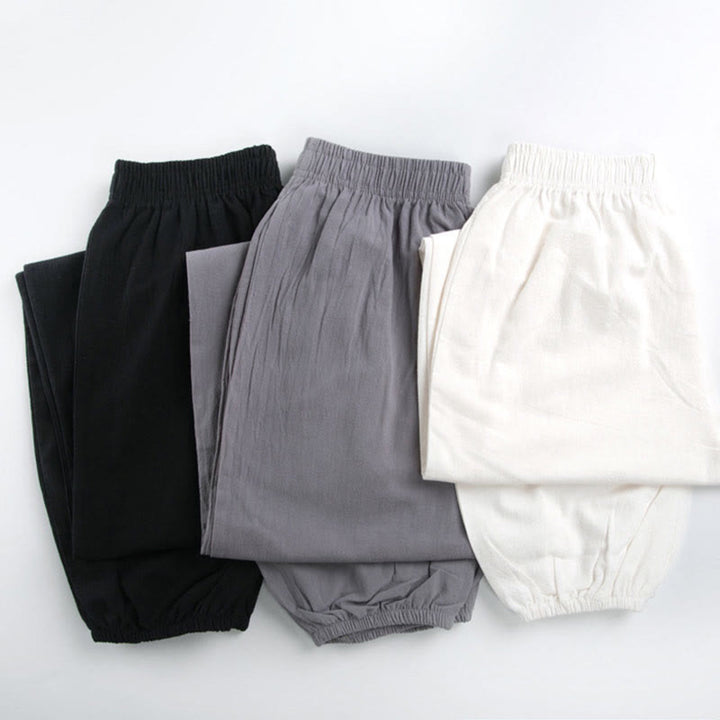 Pantalon d'été unisexe à taille élastique avec poches, motif Buddha Stones , couleur unie, pour la pratique du Tai Chi et du Qigong - image 14