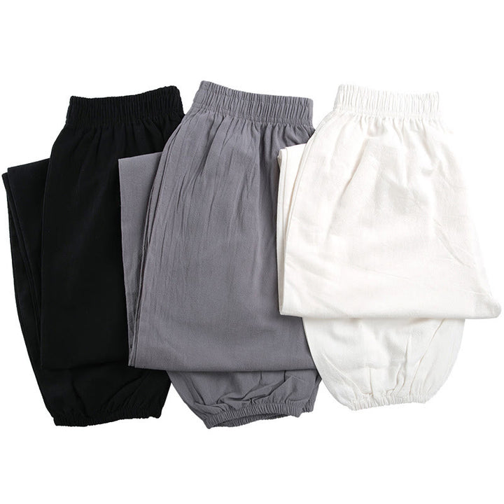 Pantalon d'été unisexe à taille élastique avec poches, motif Buddha Stones , couleur unie, pour la pratique du Tai Chi et du Qigong - image 15