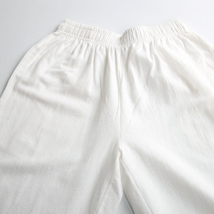 Pantalon d'été unisexe à taille élastique avec poches, motif Buddha Stones , couleur unie, pour la pratique du Tai Chi et du Qigong - image 7