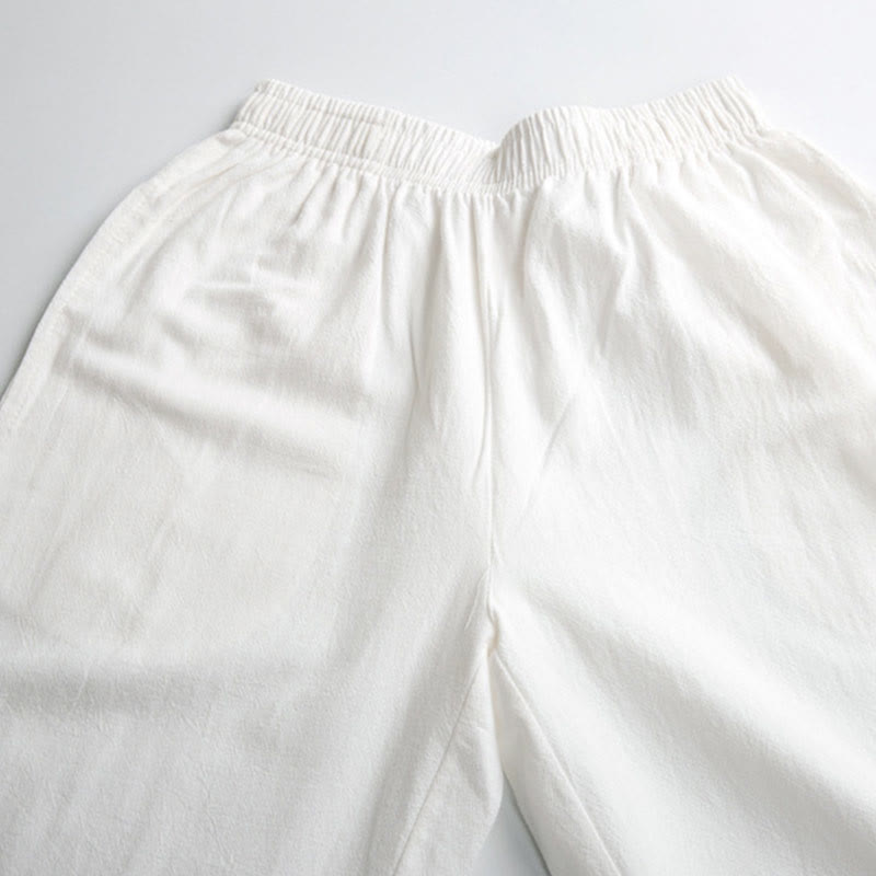 Pantalon d'été unisexe à taille élastique avec poches, motif Buddha Stones , couleur unie, pour la pratique du Tai Chi et du Qigong - image 7
