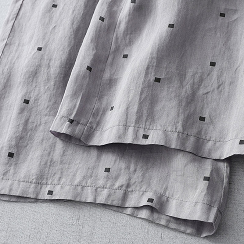 Pantalon large décontracté d'été en coton et lin avec poches pour femme, motif à pois, motif Buddha Stones - image 7