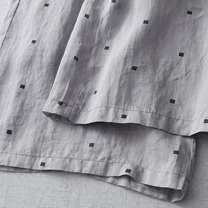 Pantalon large décontracté d'été en coton et lin avec poches pour femme, motif à pois, motif Buddha Stones - image 7