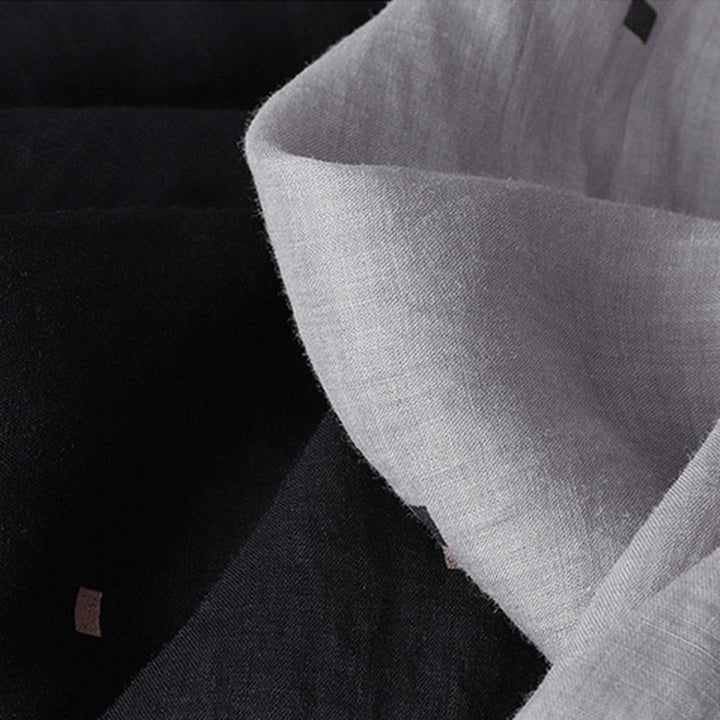 Pantalon large décontracté d'été en coton et lin avec poches pour femme, motif à pois, motif Buddha Stones