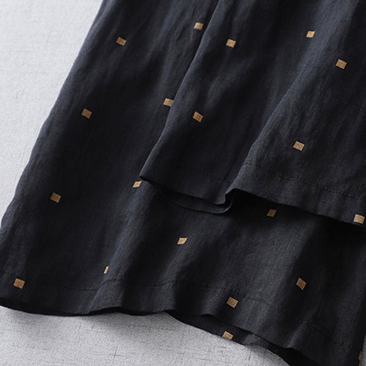 Pantalon large décontracté d'été en coton et lin avec poches pour femme, motif à pois, motif Buddha Stones - image 13