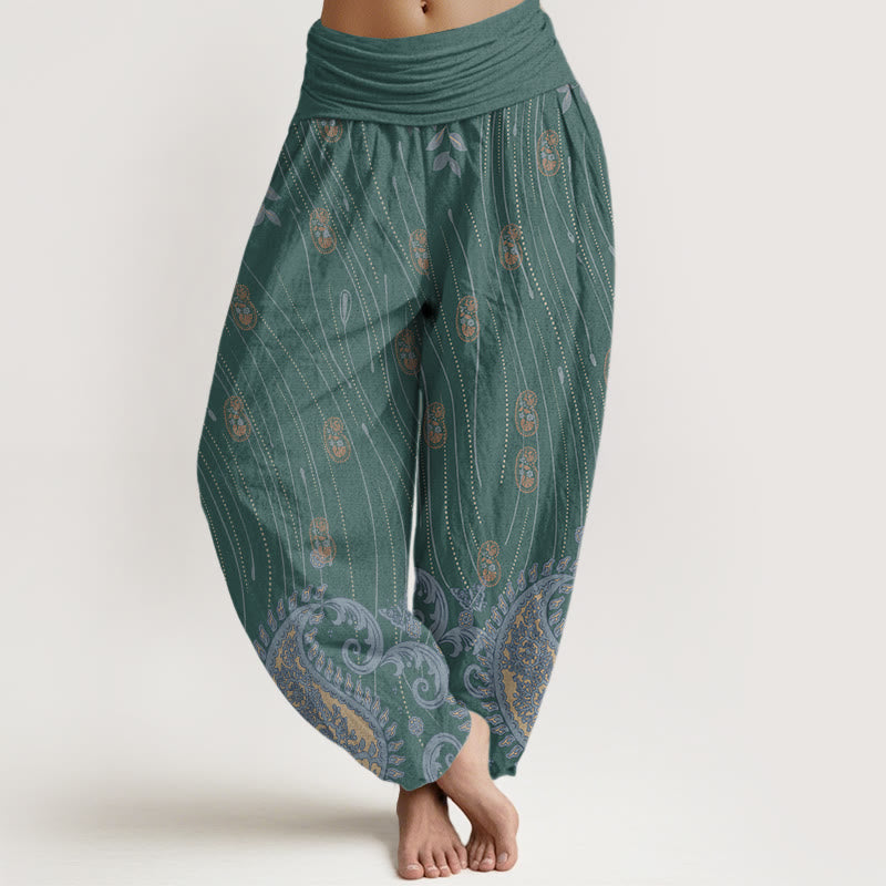 Pantalon Buddha Stones, lignes ondulées - Cyan foncé - US22，UK/AU26，EU54 (6XL) - image 5