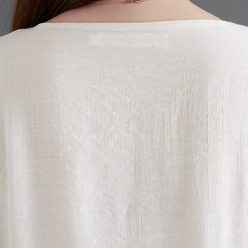 Ensemble 2 Buddha Stones beige avec boutons en forme de grenouille chinoise, chemise à manches longues, pantalon, méditation, zen, tai-chi, coton et lin pour femme - image 10