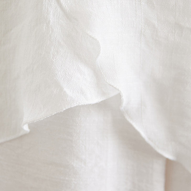 Ensemble 2 Buddha Stones beige avec boutons en forme de grenouille chinoise, chemise à manches longues, pantalon, méditation, zen, tai-chi, coton et lin pour femme - image 12