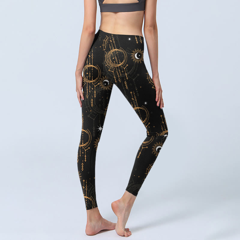 Leggings de sport imprimés Buddha Stones, Lune, Étoile, Constellation, Pantalon de yoga pour femme - image 4