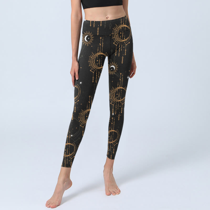 Leggings de sport imprimés Buddha Stones, Lune, Étoile, Constellation, Pantalon de yoga pour femme - image 6